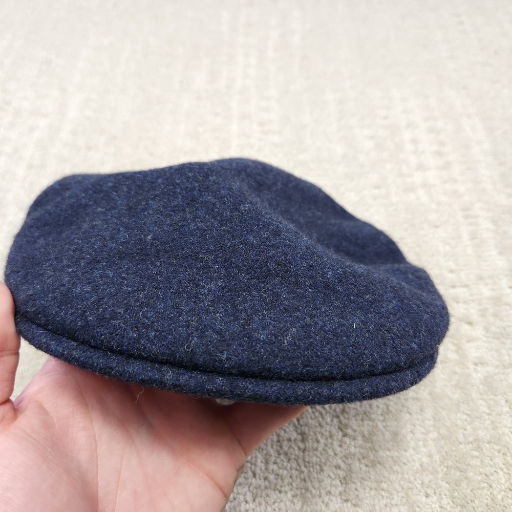 Kangol Gamebird 504 Navy Blue Wool Flat Cap Ivy Hat Made in Great Britain XL